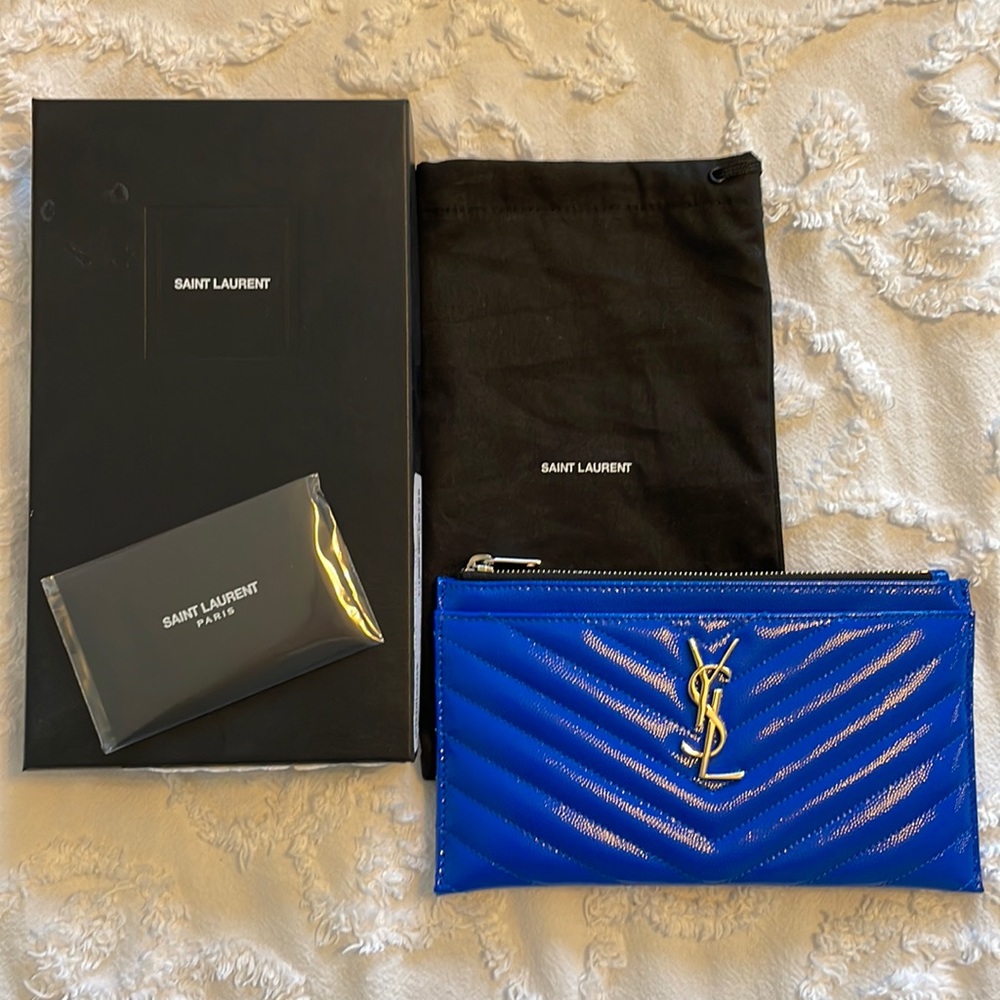 YSL Neon Blue Pouch